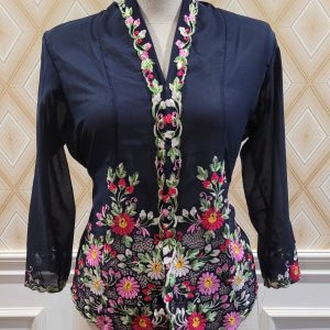 kebaya nyonya biru tua